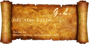 Götter Lilla névjegykártya